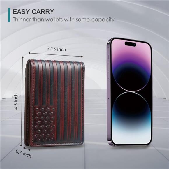 Full Grain Leather Wallets for Men,Bifold Wallets for Men,Mens Leather Wallets - Picture 6 of 6